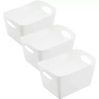 KOZIOL Органайзер «BOXXX S», (набор, 3 шт.), ящик для хранения, Производство Германия, 100% переработанный материал, 1 литр, цвет recycled white
