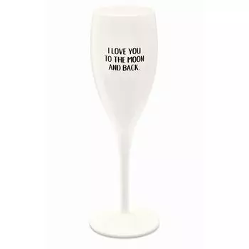Козиол суперстакан с принтом Cheers No. 1 Love You To The Moon, бокал для шампанского, бокал для шампанского, супербокал, белый хлопок, 100 мл, 3912525 Koziol