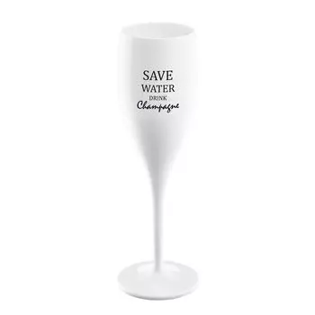 Козиол, здравствуйте, нет. 1 Save Water Drink Champagne Super Glass with Print, Бокал для шампанского, Бокал для шампанского, Питьевой стакан, Стакан, Белый хлопок, 100 мл, 3436525 Koziol