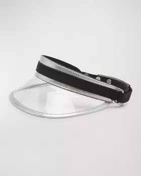 Козырек из ламинированного серебристого винила и кожи TOM FORD