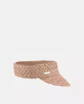 Козырек из плетеной соломки бежевого цвета с застежкой-липучкой Seeberger, бежевый