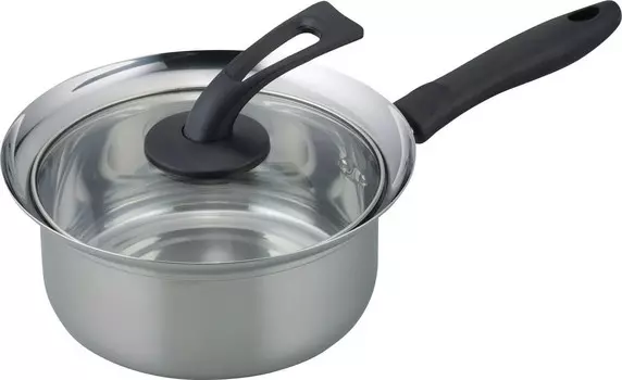 KR-7863 Кастрюля коволезе с защитой от проливов, 7,1 дюйма (18 см), лапша, совместима с кипячением, индукцией и газом WAHEI FREIZ, Silver