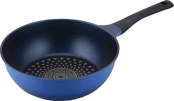 KR-7877 Кастрюля для устриц, жарка овощей, китайская кухня, 9,4 дюйма (24 см), совместима с индукционной индукцией, легкий тип, ромбовидное покрытие WAHEI FREIZ, Bule