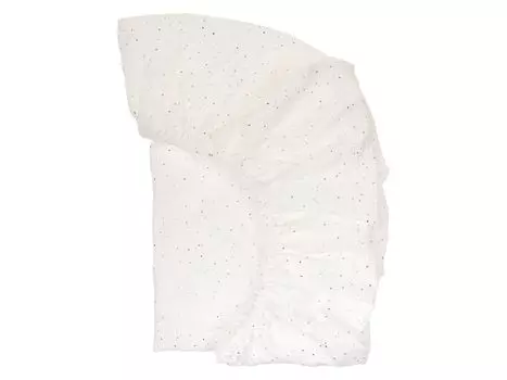 KraftKids обтянула лист муслина золотыми точками на белом фоне. ф. матрас 90 х 200 см.