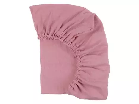 KraftKids приталенная простыня из муслина розового цвета. ф. матрас 90 х 200 см.