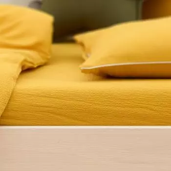 KraftKids простыня на подкладке двойного крепа желтого цвета горчичного цвета. ф. матрас 90 х 200 см.