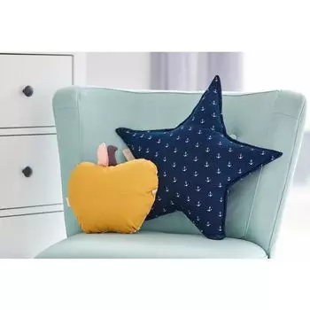 KraftKids украшение звезда подушка муслин темно-синий якорь