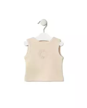 Крашеная детская футболка без рукавов Pique Tous, цвет Crudo