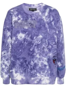 Крашеный свитшот с вышитым логотипом KidSuper, фиолетовый