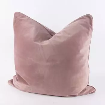 КРАСИВАЯ ЖИЗНЬ. Бархатная подушка с окантовкой старо-розовый 70х70см Schner-Leben