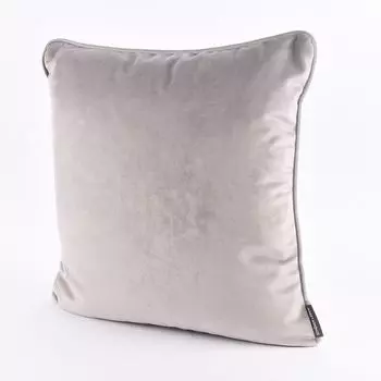 КРАСИВАЯ ЖИЗНЬ. Бархатная подушка с серой окантовкой 50х50см Schner-Leben