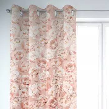 КРАСИВАЯ ЖИЗНЬ. Бархатные шторы с рыбками и кораллами, цвета морской волны, 245 см, подвесная лента с присборенной петлей Schner-Leben, розовый