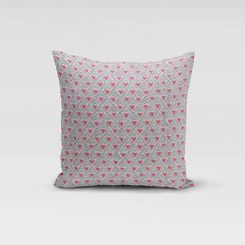 КРАСИВАЯ ЖИЗНЬ. Чехлы на подушки треугольники в стиле ретро белый серый красный разные размеры размер 80х80см (ВхШ) размер 80х80см (ВхШ) Schner-Leben