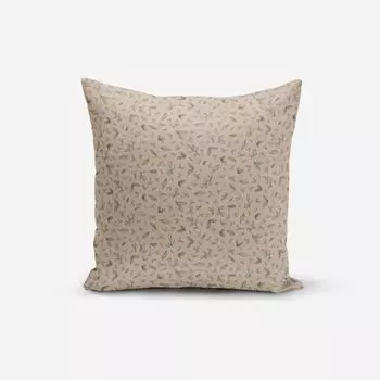 КРАСИВАЯ ЖИЗНЬ. Чехол на подушку акварелью, листьями натурального зеленого цвета, размер 80х80см (ВхШ), размер 80х80см (ВхШ) Schner-Leben