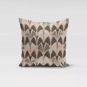 КРАСИВАЯ ЖИЗНЬ. Чехол на подушку Ар-деко арка мрамор зеленый розовый коричневый размер 70x70см (ВxШ) размер 70x70см (ВxШ) Schner-Leben