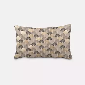 КРАСИВАЯ ЖИЗНЬ. Чехол на подушку Арт Деко веерный лист натуральное черное золото размер 60х80см (ВхШ) размер 60х80см (ВхШ) Schner-Leben