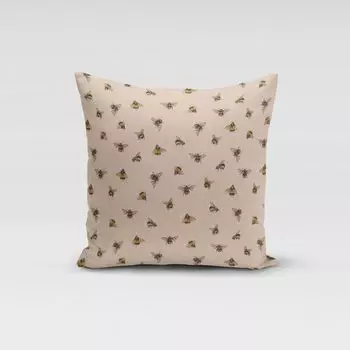 КРАСИВАЯ ЖИЗНЬ. Чехол на подушку Bee Buzzing Bees Bumblebees натуральный желтый размер 70х70см (ВхШ) размер 70х70см (ВхШ) Schner-Leben