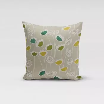 КРАСИВАЯ ЖИЗНЬ. Чехол на подушку Clara Цветы кактуса серо-зеленый размер 50х50см (ВхШ) Размер 50х50см (ВхШ) Schner-Leben