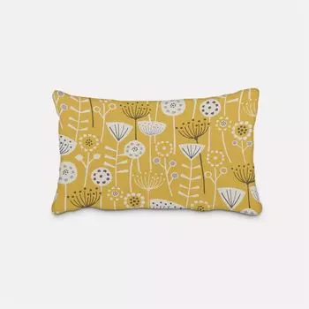 КРАСИВАЯ ЖИЗНЬ. Чехол на подушку Цветы Фрайетта абстрактная охра желтая размер 60х80см (ВхШ) размер 60х80см (ВхШ) Schner-Leben
