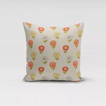 КРАСИВАЯ ЖИЗНЬ. Чехол на подушку Цветы Фрайетта бежевый оранжевый разные размеры размер 80х80см (ВхШ) размер 80х80см (ВхШ) Schner-Leben