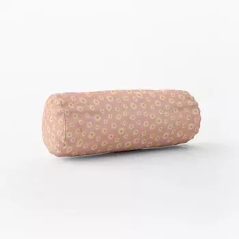 КРАСИВАЯ ЖИЗНЬ. Чехол на подушку цветы ромашки розовый белый размер 15x40см (xW) валик для шеи 15x40см (xW) размер валик для шеи Schner-Leben