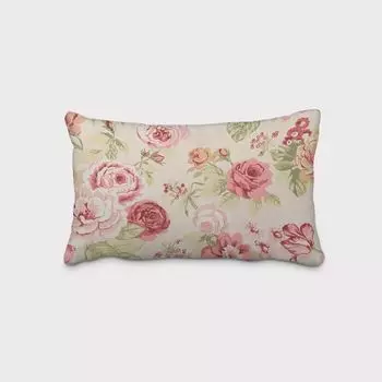 КРАСИВАЯ ЖИЗНЬ. Чехол на подушку цветы розы бежевый зеленый красный размер 60х80см (ВхШ) размер 60х80см (ВхШ) Schner-Leben