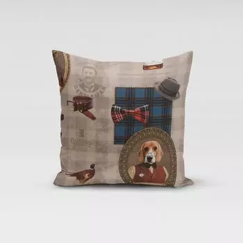КРАСИВАЯ ЖИЗНЬ. Чехол на подушку Dandy Style Gentlemen бежевый разные размеры размер 80х80см (ВхШ) размер 80х80см (ВхШ) Schner-Leben