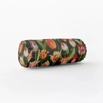 КРАСИВАЯ ЖИЗНЬ. Чехол на подушку для сада Тюльпан Картина тюльпаны зеленый красный размер 15x40см (xW) валик для шеи 15x40см (xW) размер валика для шеи Schner-Leben