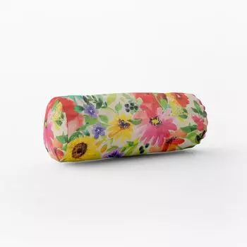 КРАСИВАЯ ЖИЗНЬ. Чехол на подушку для улицы, летние цветы, разноцветные, разные размеры, размер 15x40 см (xW), размер шейного валика 15x40 см (xW), размер шейного валика Schner-Leben