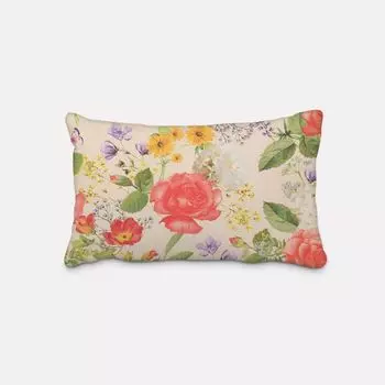 КРАСИВАЯ ЖИЗНЬ. Чехол на подушку для улицы с розами, бежевый, разноцветный, разные размеры, размер 60x80см (ВxШ) Размер 60x80см (ВxШ) Schner-Leben