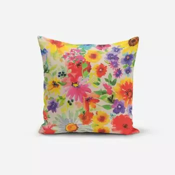 КРАСИВАЯ ЖИЗНЬ. Чехол на подушку для улицы, летние цветы, разноцветные, разные размеры, размер 80x80 см (ВxШ), размер 80x80 см (ВxШ) Schner-Leben