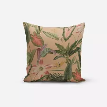 КРАСИВАЯ ЖИЗНЬ. Чехол на подушку для улицы с романтическими ботаническими экзотическими цветами размером 80х80см (ВхШ) и 80х80см (ВхШ) Schner-Leben