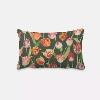 КРАСИВАЯ ЖИЗНЬ. Чехол на подушку для улицы, тюльпан, роспись тюльпанов, зеленый, красный, размер 60x80 см (ВxШ), размер 60x80 см (ВxШ) Schner-Leben