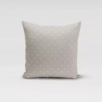 КРАСИВАЯ ЖИЗНЬ. Чехол на подушку Full Stop в горошек каменно-серый белый размер 70x70см (ВxШ) размер 70x70см (ВxШ) Schner-Leben