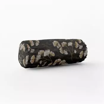 КРАСИВАЯ ЖИЗНЬ. Чехол на подушку Гинкго Листья гинкго графитовый бежевый желтый размер 15x40см (xW) валик для шеи 15x40см (xW) размер валика для шеи Schner-Leben