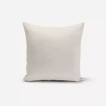 КРАСИВАЯ ЖИЗНЬ. Чехол на подушку из хлопчатобумажной ткани с рельефной структурой цвета экрю, размер 70x70см (ВxШ) 70x70см (ВxШ) размер Schner-Leben