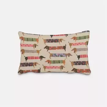 КРАСИВАЯ ЖИЗНЬ. Чехол на подушку из хлопчатобумажной ткани такса такса бежевый разноцветный размер 60х80см (ВхШ) размер 60х80см (ВхШ) Schner-Leben