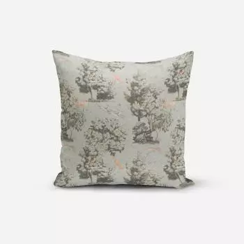 КРАСИВАЯ ЖИЗНЬ. Чехол на подушку из хлопка деревьев лисы и кролика мяты размер 60х60см (ВхШ) размер 60х60см (ВхШ) Schner-Leben