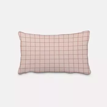 КРАСИВАЯ ЖИЗНЬ. Чехол на подушку из хлопкового полотна Жак сетка в клетку розовый размер 60х80см (ВхШ) размер 60х80см (ВхШ) Schner-Leben