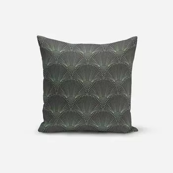 КРАСИВАЯ ЖИЗНЬ. Чехол на подушку из хлопкового веера темно-синего цвета минимальный размер 70х70см (ВхШ) размер 70х70см (ВхШ) Schner-Leben