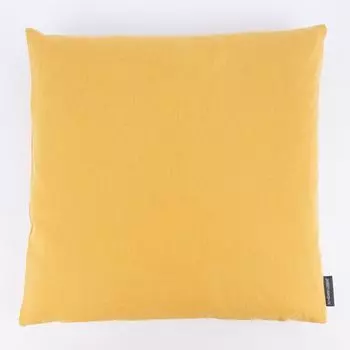 КРАСИВАЯ ЖИЗНЬ. Чехол на подушку из органического льна рами однотонный горчично-желтый 50х50см Schner-Leben
