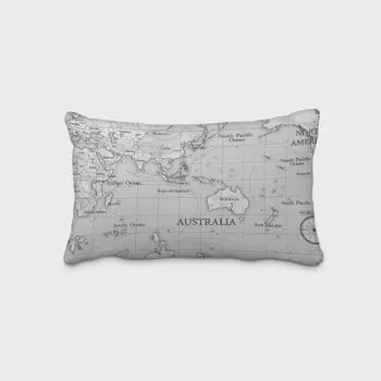 КРАСИВАЯ ЖИЗНЬ. Чехол на подушку Карта мира Фрайетта серый разные размеры размер 60х80см (ВхШ) размер 60х80см (ВхШ) Schner-Leben