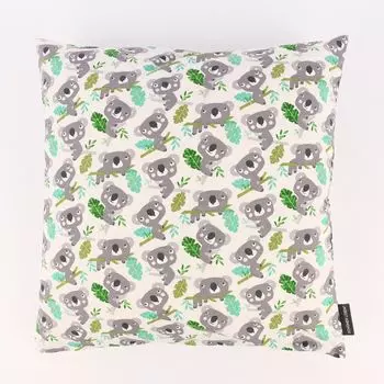 КРАСИВАЯ ЖИЗНЬ. Чехол на подушку коала эвкалипт белый серо-зеленый 50х50см Schner-Leben