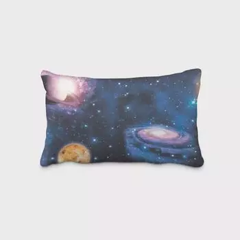 КРАСИВАЯ ЖИЗНЬ. Чехол на подушку космос, планета земля, синий, разноцветный, размер 60x80 см (ВxШ), размер 60x80 см (ВxШ) Schner-Leben
