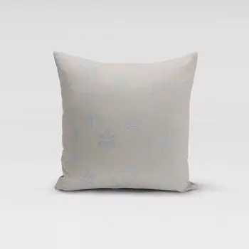 КРАСИВАЯ ЖИЗНЬ. Чехол на подушку кристаллы льда бежевый светло-синий серебристый размер 80х80см (ВхШ) размер 80х80см (ВхШ) Schner-Leben