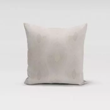 КРАСИВАЯ ЖИЗНЬ. Чехол на подушку льняные листья геометрический экрю белый размер 80х80см (ВхШ) размер 80х80см (ВхШ) Schner-Leben