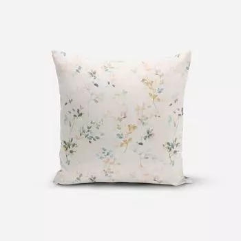КРАСИВАЯ ЖИЗНЬ. Чехол на подушку листья ветки цветы белый пастель размер 70х70см (ВхШ) размер 70х70см (ВхШ) Schner-Leben