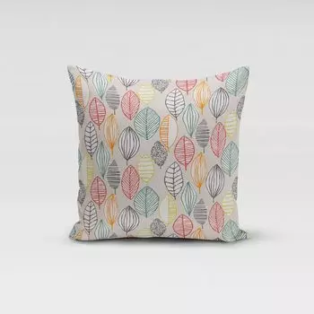 КРАСИВАЯ ЖИЗНЬ. Чехол на подушку листья каньона бежевый коричневый зеленый красный размер 80х80см (ВхШ) размер 80х80см (ВхШ) Schner-Leben