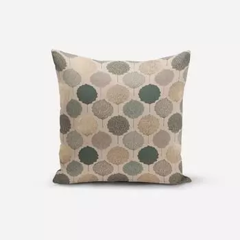 КРАСИВАЯ ЖИЗНЬ. Чехол на подушку листья скелет листа натуральное зеленое золото мета размер 60х60см (ВхШ) размер 60х60см (ВхШ) Schner-Leben