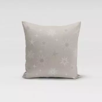 КРАСИВАЯ ЖИЗНЬ. Чехол на подушку Magic Star звезды снежинки натуральный белый размер 80х80см (ВхШ) размер 80х80см (ВхШ) Schner-Leben, бежевый